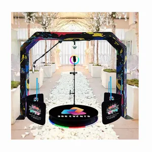 Top 360 Spinner Photo Booth With Remote Control 360 Photo Booth Enclosure Backdrop Sky Overhead 360 Photo Booth