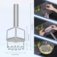 Professionele Metalen Mash Aardappel Ricer Duurzaam Handleiding Dual Druk Roestvrij Staaldraad Aardappelstamper