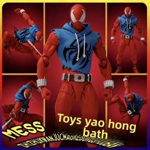 CT1/12 Mafex <span class=keywords><strong>Scarlet</strong></span> Spiderman Hoodie Vest 6 Inch PVC Nouveau Modèle Figurine Miniature avec Fonctionnalités Articulées DIY et Emblème - Product Image 4