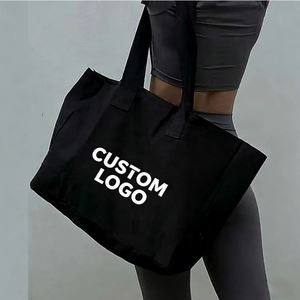 Custom Logo Printed Sublimation Reusable Eco-friendly Recyclable Cotton Long Handle Medium Shoulder Strap <b>Beach</b> Letter <b>Bag</b> - Product Image 2