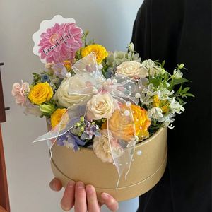 กล่องของขวัญวันวาเลนไทน์แบบรีไซเคิลได้ เป็นมิตรกับสิ่งแวดล้อม วัสดุห่อดอกไม้ร้านดอกไม้แบบแข็งแรง ทนทาน ห่อช่อดอกไม้หรือผลไม้ ดีไซน์สวยหรู ทันสมัย - Product Image 4