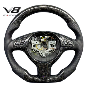 Volant en fibre de carbone véritable V8carbon pour <span class=keywords><strong>B10</strong></span> E39 96-04, accessoires de voiture, pièces automobiles, modification, style sport, course, personnalisé - Product Image 1