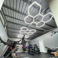 5 Lampu LED Heksagonal untuk Garasi, Lampu Kerja Sarang Lebah untuk Showroom Mobil dan Bengkel Detailing