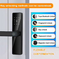 Serrure intelligente à levier pour maison, appartement, hôtel, corps de serrure standard 5050, empreinte digitale, mot de passe, carte-clé, déverrouillage à distance via l'application TUYA
