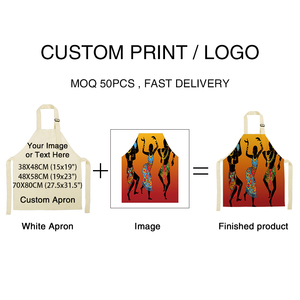 Dụng Cụ Vệ Sinh Gia Đình Tùy Chỉnh Cotton Lanh Tự Nhiên Salon Phụ Nữ Châu Phi In Tạp Dề - Product Image 6