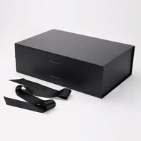 Boîte en carton noir et blanc personnalisable avec logo, vide, pour cadeaux, emballage en carton imprimé