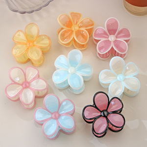 Pince à cheveux florale <span class=keywords><strong>Pastel</strong></span> pince à ressort coréenne femmes élégant oeuf fleur conception couleur bonbon épingle à cheveux pince arrière accessoire - Product Image 2