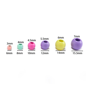 Acrylic <b>Large</b> Hole <b>Beads</b> 6 8 10 12 14 16mm Round Macaron Color DIY Jewelry Making Supplies for <b>Bead</b> Stringing - Product Image 2