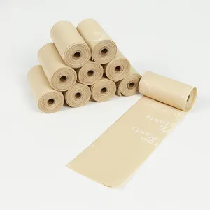 Saco de cocô de cachorro biodegradável engrossado portátil com fragrância de amido de milho sacos compostáveis para cocô de cachorro, saco ecológico de vendas quente