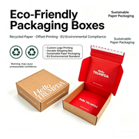 Boîte d'emballage postale et cadeau en papier kraft recyclable conforme PPWR, impression offset personnalisée, monomatériau, sans plastique