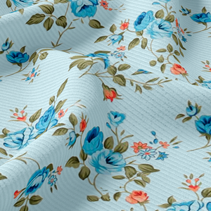 Tissu côtelé extensible en polyester de qualité supérieure, à motifs floraux, vendu au mètre, non brossé, pour vêtements de mode - Product Image 6
