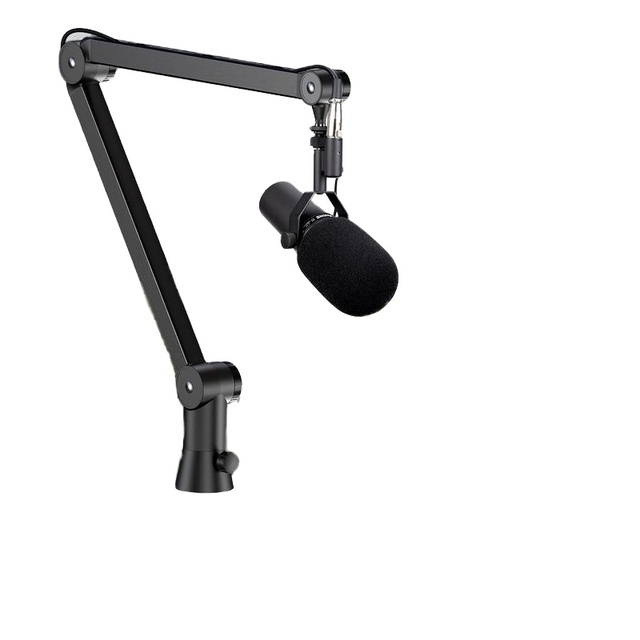 Quality Durable Microphone Stand with Cable Hidden Hole and Phone Holder Tablet Pc Holder Optional for Table Desk Mounting