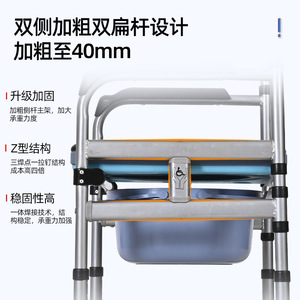 Foldable Portable <b>Commode</b> <b>Chair</b> With Bucket And Backrest For Elderly And Pregnant Women Home Use - Product Image 5