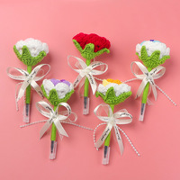 Offre Spéciale – Ornements de stylo gel en laine tricotée au crochet multicolores (fleurs de tournesol, roses, œillets) – Haute Qualité, Longue Durée, Idéal pour la remise des diplômes