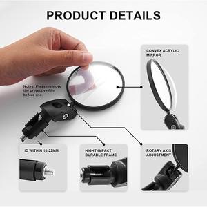 Ztc473 1 Espejo retrovisor para bicicleta, lente acrílica, soporte giratorio de 360 ​​grados para manillar, para bicicletas de montaña - Product Image 2
