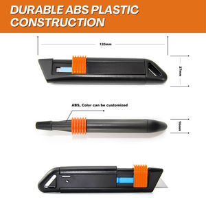 386015 Cuchillo retráctil multiusos ABS con 60 filos #   Cuchilla de Acero al Carbono para Corte Industrial y Bricolaje - Product Image 2