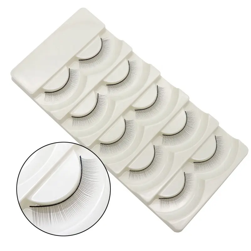 Individually Packed 5-Pair Plastic Eyelash Extension Practice Tray for Beginners' Training in Beauty Salons or Makeup
