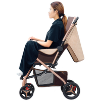 Poussette bébé 3-en-1 à vue haute, capacité de charge 20 kg, grand sac de rangement, pliable, pour bébés de 0 à 3 ans