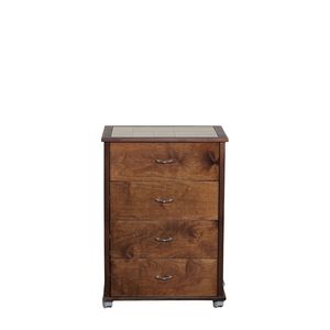 Chariot de rangement multi-usages moderne en hêtre avec plateau en bois massif, roulettes en plastique et poignées en fer pour la cuisine - Product Image 1