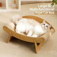 Chaise de détente pour animaux de compagnie en panneau de densité, design mignon personnalisable, vente en gros, griffoir pour chat résistant à l'usure