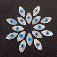 Perles de coquillage rondes Marquise, perles de nacre œil de diable bleues, forme œil de cheval pour la fabrication de bijoux faits main
