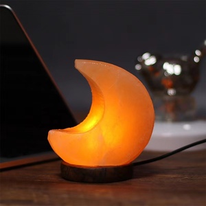 Lampe en sel de l'Himalaya ronde polie, lumière chaude, lampe de table pour la décoration de la maison, décoration Feng Shui - Product Image 4