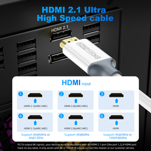 <span class=keywords><strong>Câble</strong></span> de transmission de données vidéo <span class=keywords><strong>haute</strong></span> vitesse 8K DHMI2.1 plaqué or, extra long (<span class=keywords><strong>10M</strong></span>, 7M, 5M) - Product Image 5