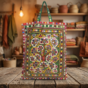 กระเป๋าถือแฟชั่นใหม่กระเป๋าโท้ท Gypsy Banjara Tote Bag Tribal Banjara - Product Image 4