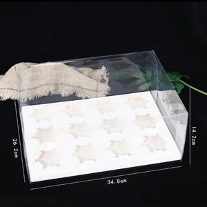 Cupcake Transparent <b>Box</b> 4/6/12 Muffin Cup <b>Box</b> Pastry Packaging Transparent Cupcake Plastic <b>Box</b> - Product Image 6