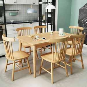 All-solid <strong>Oak</strong> Assembled Dining <strong>Table</strong> for <strong>Small</strong> Households Simple and Modern square Wooden Desk and Chair Set - Product Image 4