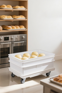 Stackable bánh lưu trữ Container vận chuyển thùng hình chữ nhật Bánh mì lên men khay nhựa bánh pizza bột chống hộp với nắp - Product Image 6
