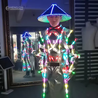Costume de robot LED RGB lumineux pour danseur, tenue intégrale pour artiste masculin, ambiance de bar, boîte de nuit, performance scénique