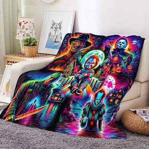 Bulk Wholesale Halloween Blanket Home Room Decor Fuzzy Soft Fleece Flannel <b>Bed</b> Sofa Couch Throw Car Travel Blankets - Product Image 2