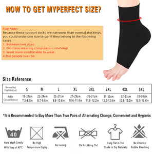 Chất lượng tốt giúp giảm bớt nén nylon màu đen đế plantar Fasciitis sưng chân tay áo mắt cá chân hỗ trợ mắt cá chân thoáng khí - Product Image 3