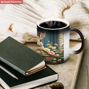 Taza de Té Negra Esmerilada de 11 oz, Taza de Cerámica Sensible al Calor para Beber en la Oficina - Product Image 3