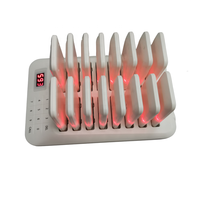 Café Table Serveuse Paging Square Food Beeper 1 Base 16 Buzzers Pas de système d'appel de serveur sans fil vibrant Pager pour Restaurant