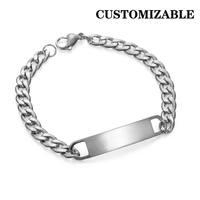 Juego de Pulseras Personalizables para Parejas, Pulsera de Cadena de Acero Inoxidable con Grabado Personalizado para Regalos de Aniversario o San Valentín