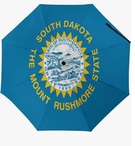 Parapluie compact avec drapeau du Dakota du Sud, résistant au vent, de haute qualité, parapluie de voyage, ouverture et fermeture automatiques, grands parapluies pour la pluie - Product Image 1