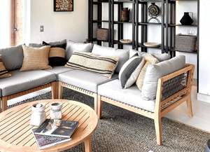 Ensemble <span class=keywords><strong>de</strong></span> canapés en bois moderne <span class=keywords><strong>haut</strong></span> <span class=keywords><strong>de</strong></span> <span class=keywords><strong>gamme</strong></span> en teck pour <span class=keywords><strong>jardin</strong></span>, terrasse, villa, parc et extérieur, <span class=keywords><strong>salon</strong></span> d'angle, chaise longue - Product Image 5