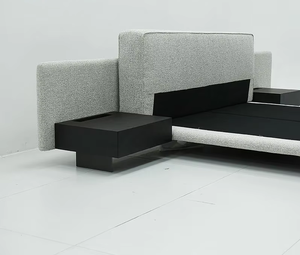 Letto Widescreen Horizon, Design Minimalista Italiano, Popolare tra gli Influencer, Arredamento Moderno e Semplice per Camera da Letto, Rivestito in Cotone-Lino - Product Image 4
