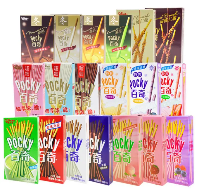 China Hot Selling Groothandel Hebben Chily Zoete Soda Crème Amandel Chily Koekjes Snack Japonic Pocky Sticks