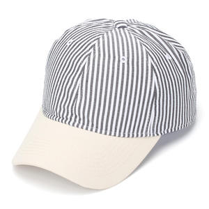 Gorra de Béisbol de Seis Paneles con Diseño OEM, Serigrafiada, de Tela Seersucker de Algodón, Clásica, a Rayas, de Dos Tonos, para Uso en Exteriores - Product Image 1