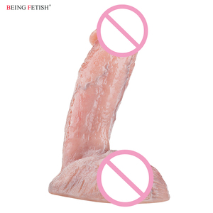 قضيب اصطناعي طبيعي من السيليكون السائل, مصنوع من مطاط السيليكون السائل الناعم ، ثنائي المدى ، مناسب للنساء - Product Image 1