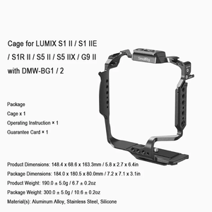 สำหรับ smallrig กรงสำหรับ <span class=keywords><strong>Panasonic</strong></span> <span class=keywords><strong>Lumix</strong></span> <span class=keywords><strong>S1R</strong></span> i/ S5 II / S5 iix/ G9 II กับ DMW-BG1/DMW-BG2ยึดแบตเตอรี่ ARCA-Swiss PLATE 5147 - Product Image 6