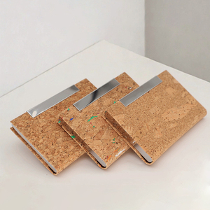 <b>ID</b> Badge Card <b>Holder</b> Business Cards <b>Holder</b> Wholesale Cards <b>Holder</b> Wallet Stainless Steel Eco-friendly Cork Pu Leather Gifts - Product Image 4