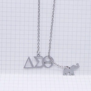 नई डिजाइनर ग्रीस डेल्टा सिग्मा थीटा डिजाइन स्टेनलेस स्टील का गड़ा और हाथी 1913 महिला हार के प्रति हार - Product Image 6