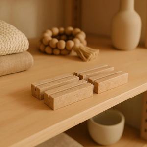 Élégant porte-cartes <span class=keywords><strong>en</strong></span> travertin, Cube rectangulaire <span class=keywords><strong>en</strong></span> marbre, affichage du menu, étiquette de nom de mariage, porte-étiquette <span class=keywords><strong>en</strong></span> pierre - Product Image 6