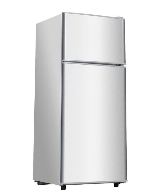Energy Saving Double-Door Stainless Steel Compact Refrigerator Household Electric Power Source for Dormitories