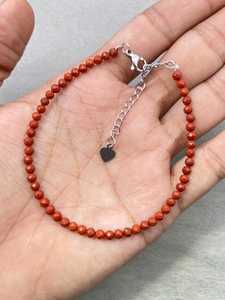 Red Jasper Bracelet Dainty Gemstone Jewelry Micro Faceted <b>Beads</b> <b>Crystal</b> Bracelet Minimalist Jewelry Tiny Gemstone Bracelet - Product Image 4