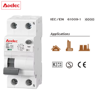 Aoelec AUB6HLM Disjoncteur différentiel magnétique 240V certifié CE, haute capacité de coupure 10kA, boîtier ignifuge PA66, 30mA, industriel, DIN